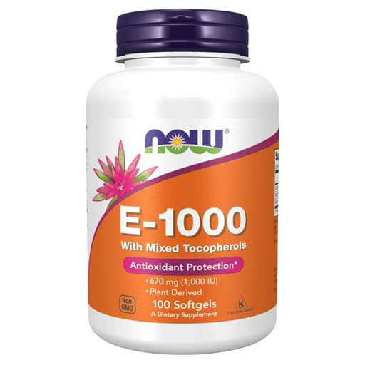 NOW, Vitamin E-1000 IU, Mixed Tocopherols, 100 Softgels,