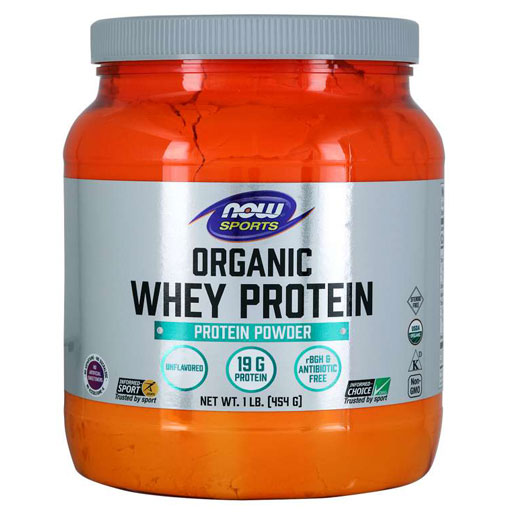 NOW Whey Protein - Natural Unflavored Organic - 1lb