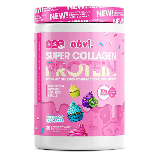 Obvi Super Collagen Protein - Birthday Cake - 30 Servings