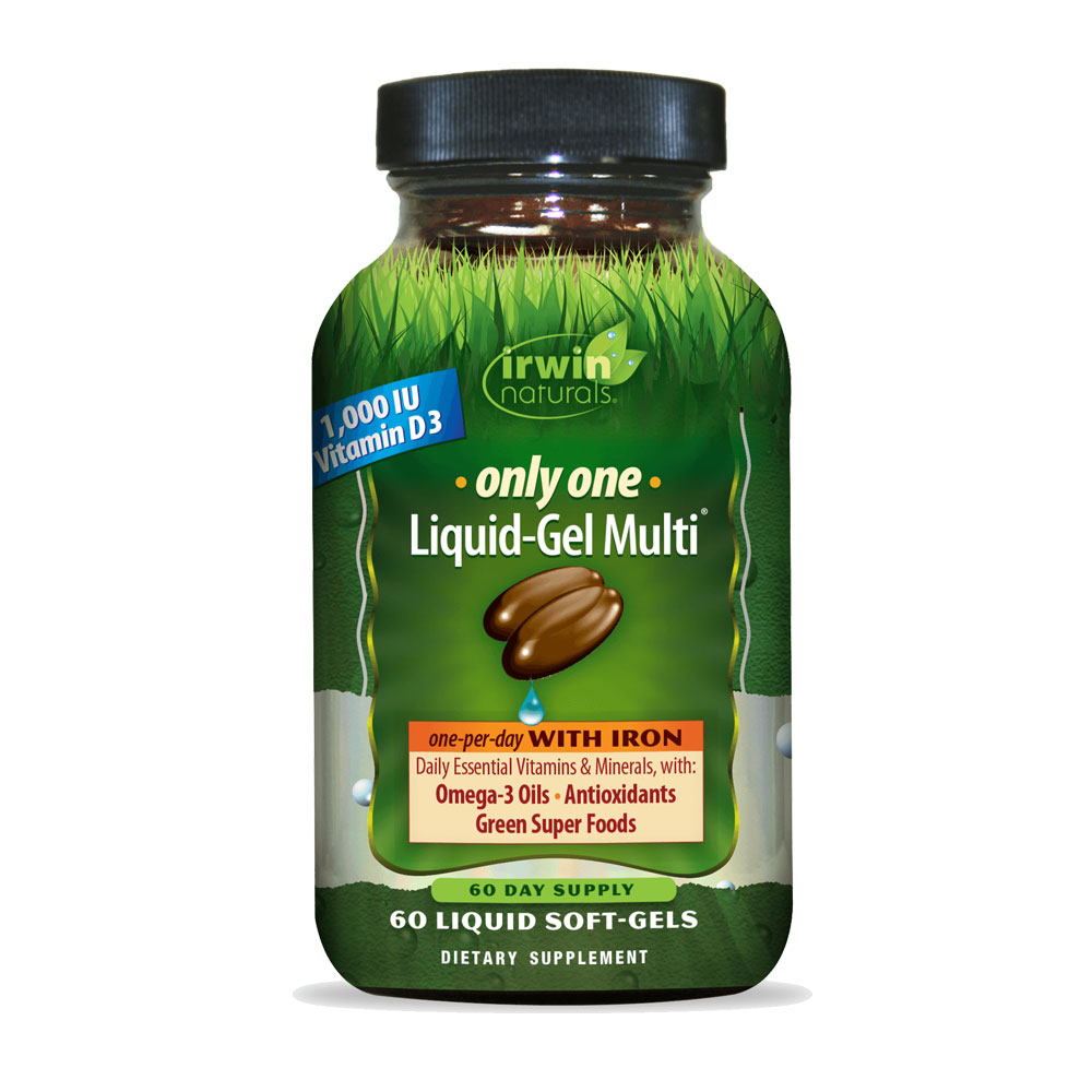 Only One Liquid Gel Multi with Iron - Irwin Naturals - 60 Liquid Softgels