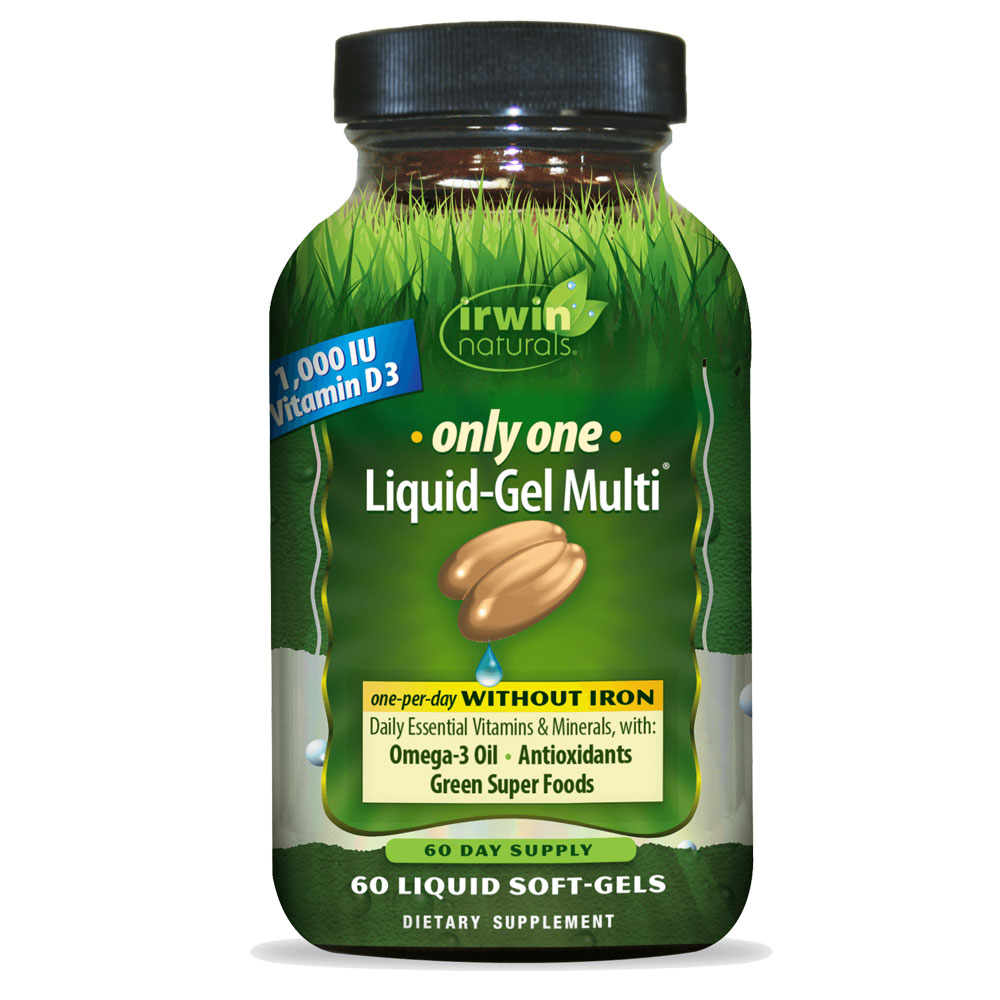 Only One Liquid Gel Multi without Iron - Irwin Naturals - 60 Liquid Softgels