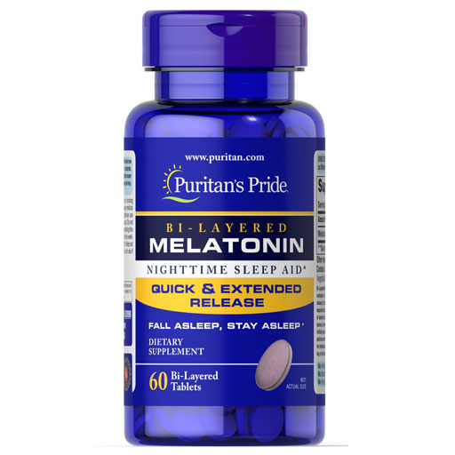 Puritan's Pride Bi-Layered Melatonin- 5MG - 60 Tablets