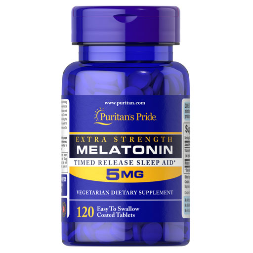Puritan's Pride Timed Release Melatonin w/B6 - 5MG - 120 ETS Tablets