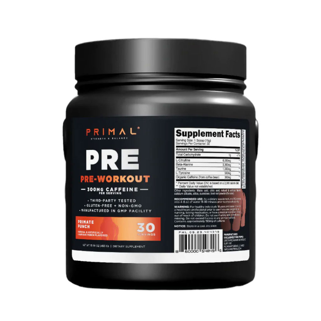 Primal Pre Workout - Primate Punch - 30 Servings