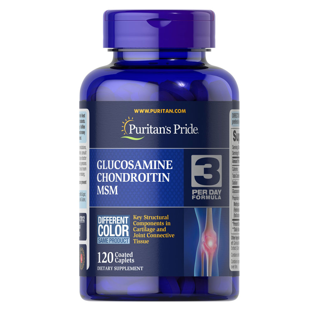 Puritan's Pride Glucosamine, Chondroitin, MSM - 120 Caplets (Same Formula/New Look)