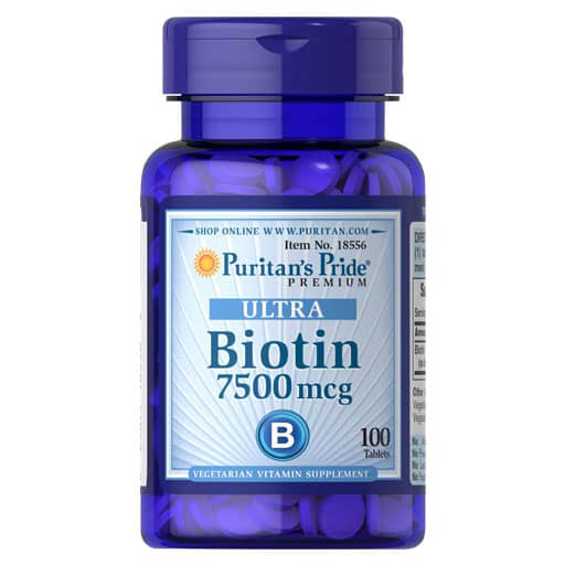 Puritan's Pride Biotin - 7500 mcg - 100 Tablets