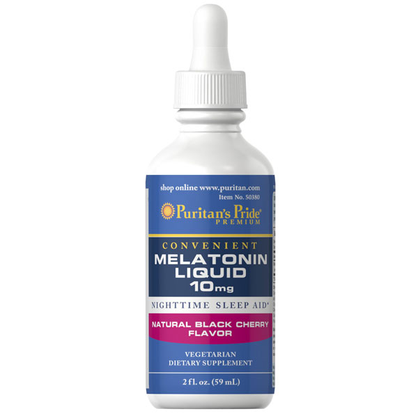 Puritan's Pride Melatonin Liquid - 10 mg - Black Cherry - 2 fl oz
