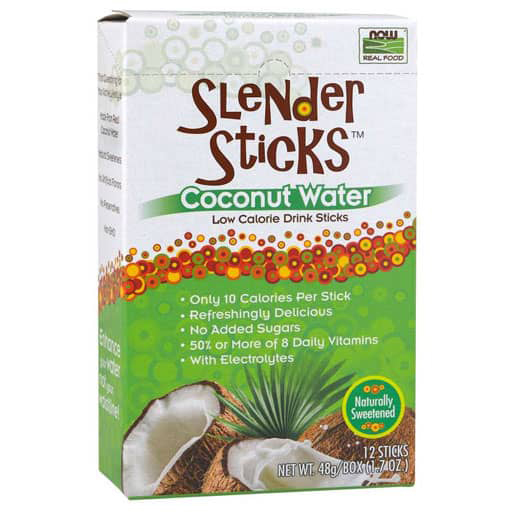 Slender Sticks By NOW, Coconut Water, 12/Box