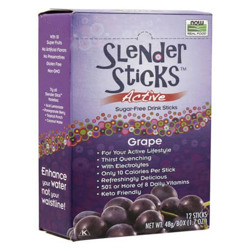 Slender Sticks By NOW Foods, Grape, 12/Box