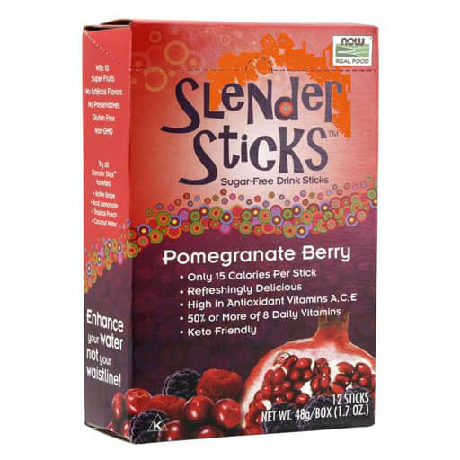 Slender Sticks By NOW Foods, Pomegranate Berry, 12/Box