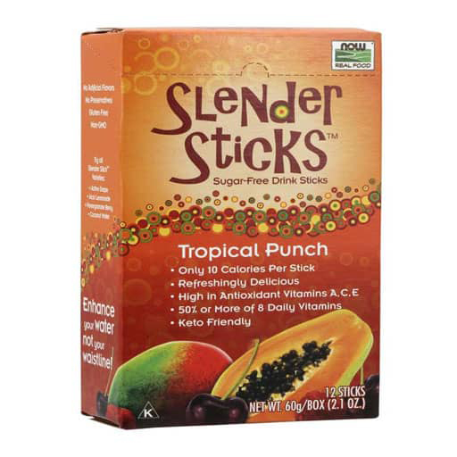 Slender Sticks By NOW Foods, Tropical Punch, 12/Box