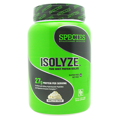 Isolyze, Protein, By Species Nutrition, Vanilla Ice Cream, 22 Servings