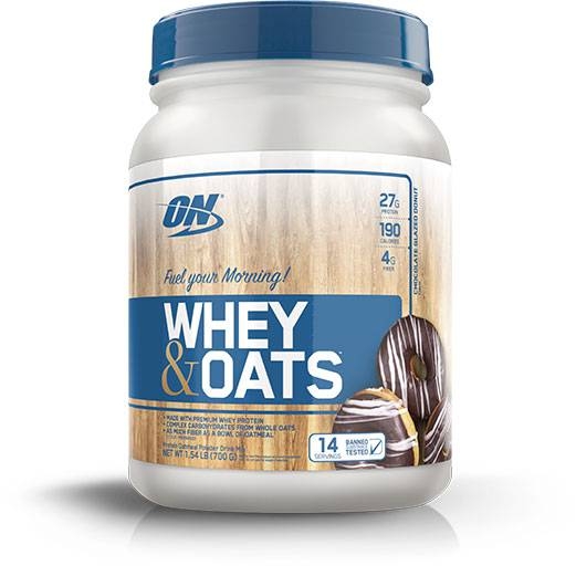 Whey and Oats, By Optimum Nutrition, Chocolate Glazed Donut, 14 Servings